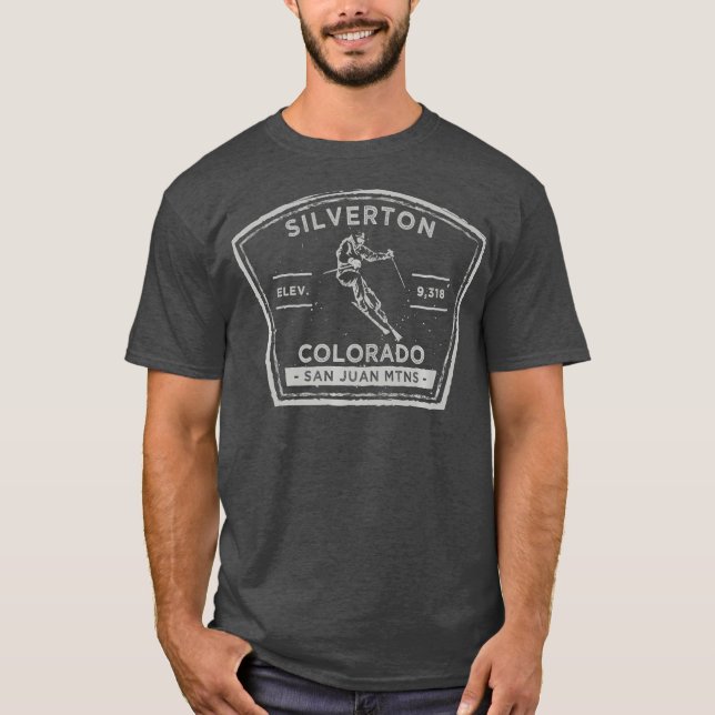 T-shirt Silverton Colorado Ski de neige (Devant)