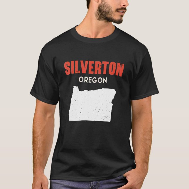 T-shirt Silverton Oregon USA State America Travel Oregonia (Devant)