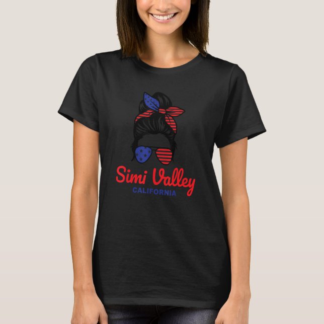 T-shirt Simi Valley California Retro Messy Bun (Devant)