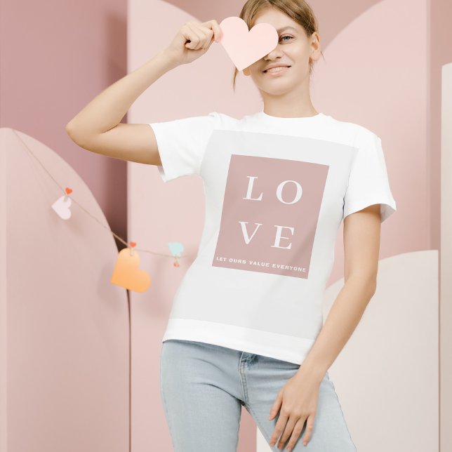 T-shirt Simple AMOUR Noir & Rose |Laissez notre valeur à t (Créateur téléchargé)