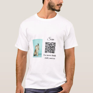T-shirt Simple animal name details QR code add text photo