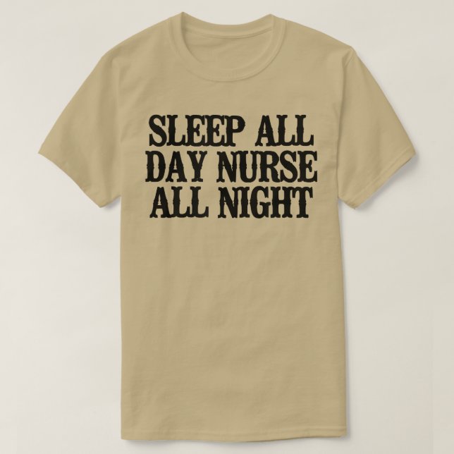 T-shirt Simple Dire Drôle Drôle Dormir Toute La Journée In (Design devant)