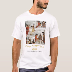 T-shirt Simple Elégant Moderne Joyeux Nouvel An Quatre Pho