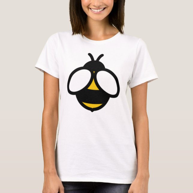 T-shirt Simple élégante grande image jaune noir bourdon (Devant)