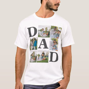 T-shirt Simple Fête des pères moderne papa 6 famille photo