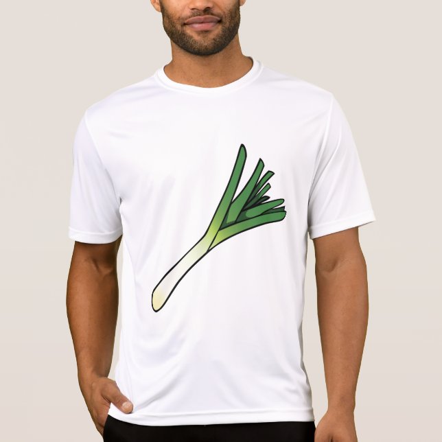 T-shirt Simple Green Leek Vegetable (Devant)