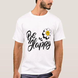 T-shirt Simple Happy Flower - Conception de sourire de bon