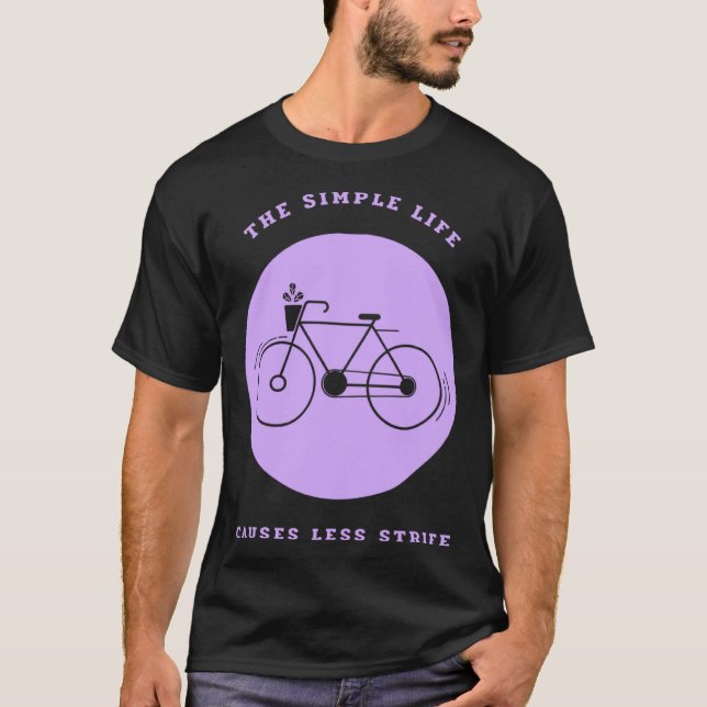T-shirt Simple Life Bicycle Biking  Environmental (Devant)