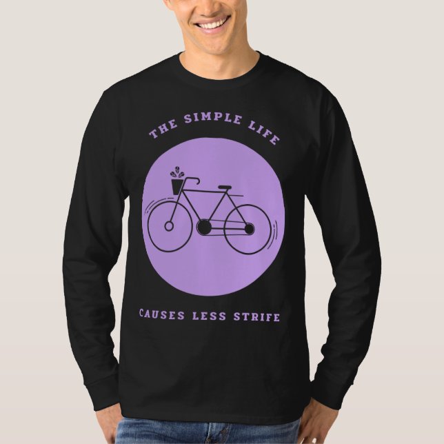 T-shirt Simple Life Bicycle Biking  Environmental (Devant)