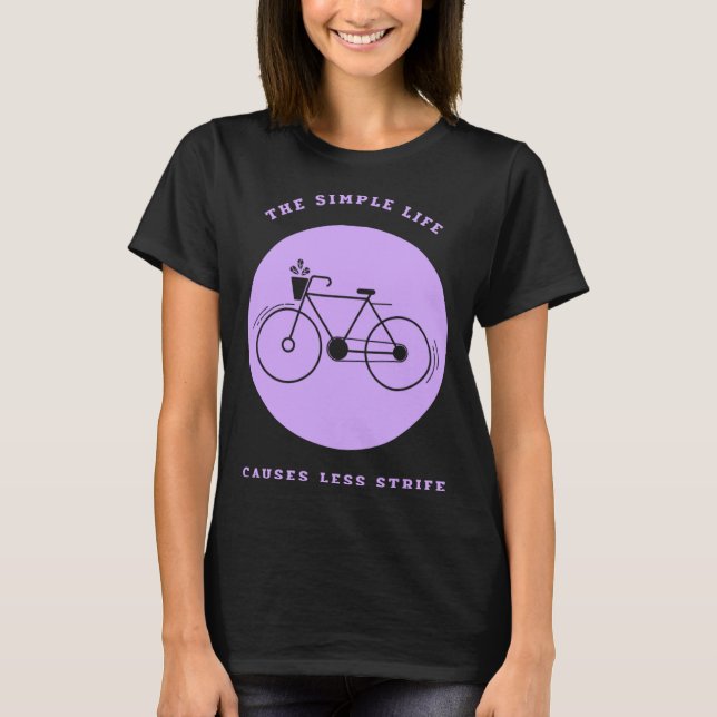 T-shirt Simple Life Bicycle Biking  Environmental (Devant)