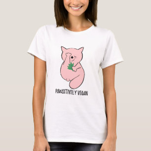 T-shirt Simple mignon chat végétarien drôle