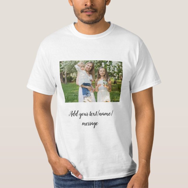 T-shirt simple minimum ajouter notre photo collage nom tex (Devant)