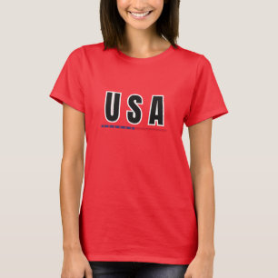 T-shirt Simple Modern USA Amérique Art Lettre drapeau Souv