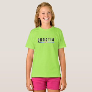 T-shirt Simple moderne Dubrovnik Croatie Lettre Drapeau So