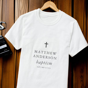 T-shirt Simple moderne Elegant Cross Baby Baptism
