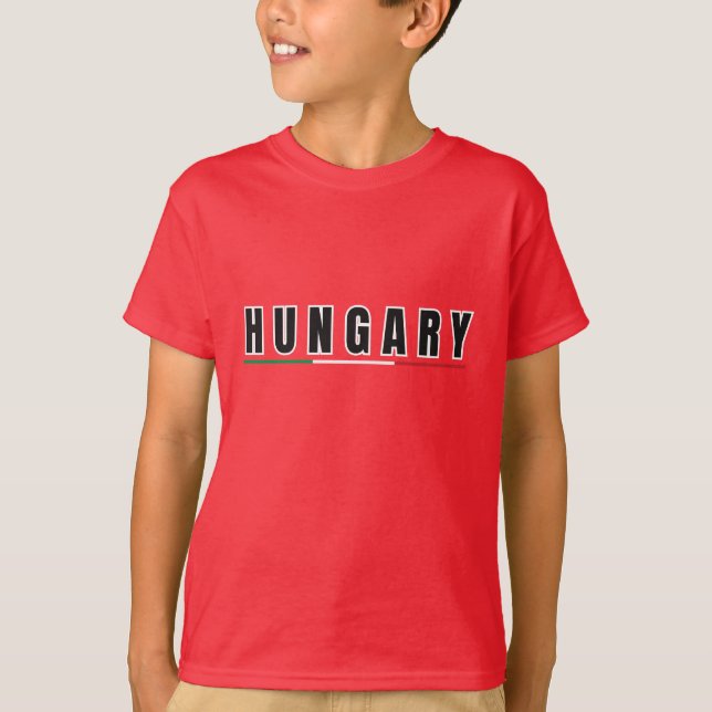 T-shirt Simple moderne hongrie hongrie Drapeau Souvenir (Devant)