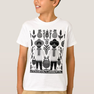 T-shirt simple peinture madhubani
