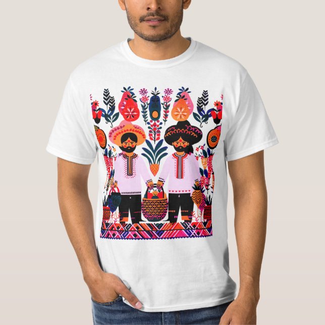 T-shirt simple peinture madhubani (Devant)