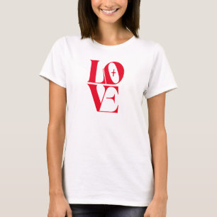 T-shirt Simple Red Love Typographie moderne