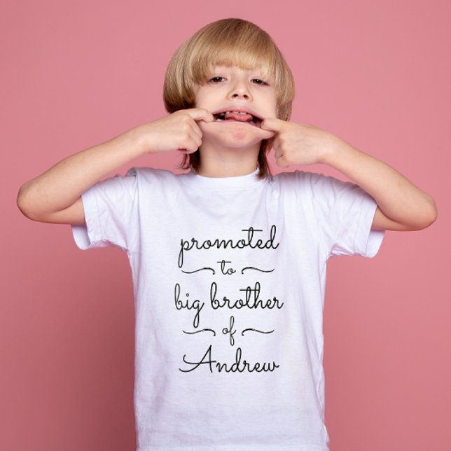 T-shirt Simple Soeur Big Brother Noir Et Blanc Script (Créateur téléchargé)