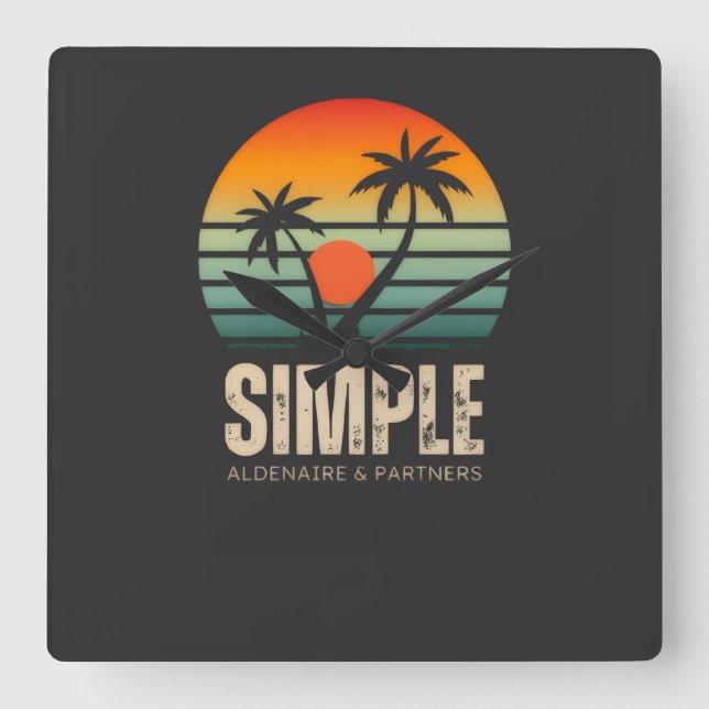 T-shirt Simple Sunset - Tropical vibes design Quadratische Wanduhr (Vorderseite)