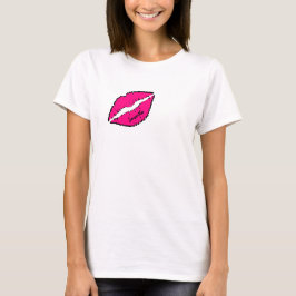 T-shirt Simple Zèbre avec lèvres roses Personnalisé