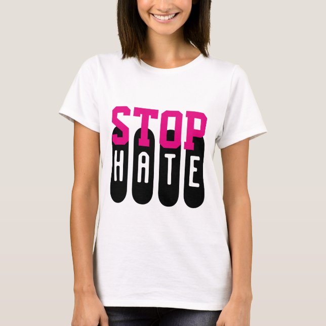 T-shirt Simplement texte design "STOP HATE" (Devant)