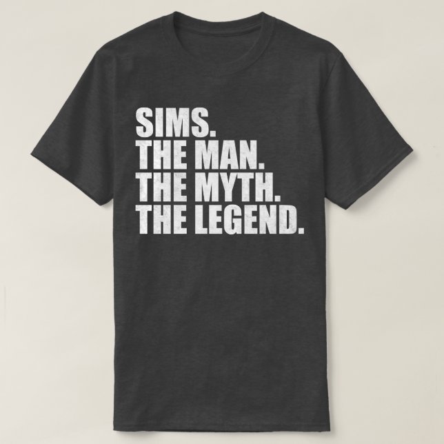 T-shirt SimsSims Nom de famille Sims Nom de famille Sims N (Design devant)