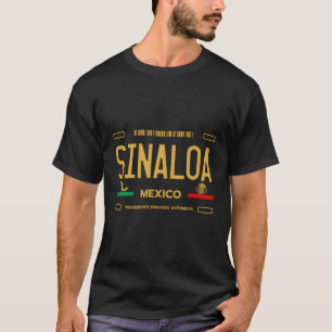 T-shirt Sinaloa Mexique Plaque de licence Esthétique Sinal