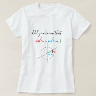 T-shirt Sine Cosine Mathématiques Identité Personnalisée