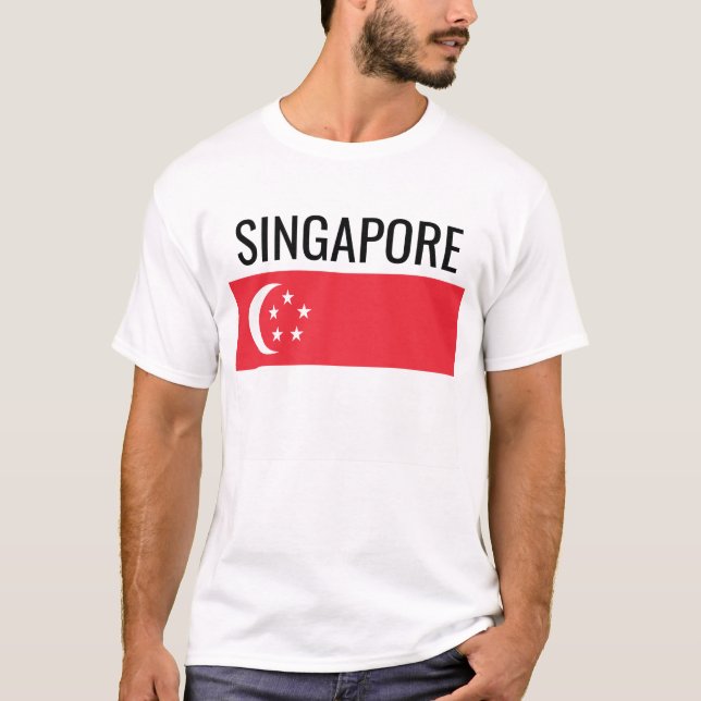 T-shirt Singapour // Drapeau national mondial (Devant)