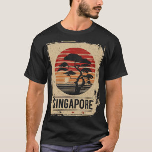T-shirt Singapour Marina Bay Japonais Sunset Cityscape