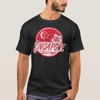 T-shirt Singapour - Vintage voyage (en détresse)