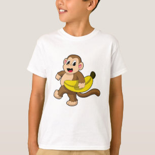 T-shirt Singe à la course avec banane