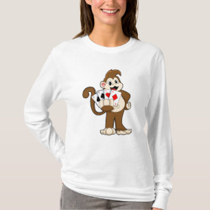 T-shirt Singe au Poker avec cartes de Poker