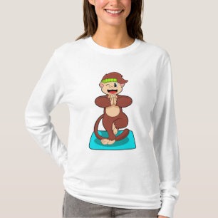 T-shirt Singe au Yoga en position debout