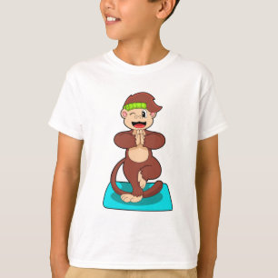 T-shirt Singe au Yoga en position debout