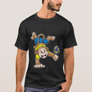 T-shirt Singe aux sports avec volleyball
