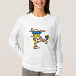 T-shirt Singe aux sports avec volleyball