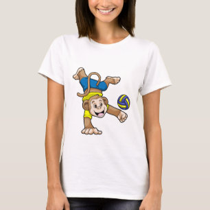 T-shirt Singe aux sports avec volleyball