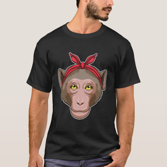 T-shirt Singe avec Bandana (Devant)