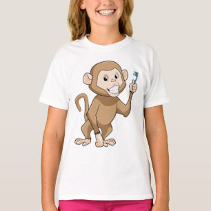 T-shirt Singe avec brosse à dents