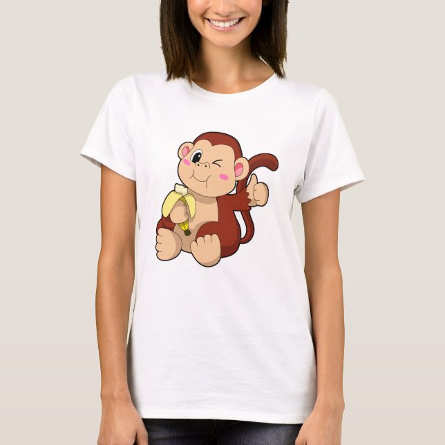 T-shirt Singe bébé avec banane (Devant)