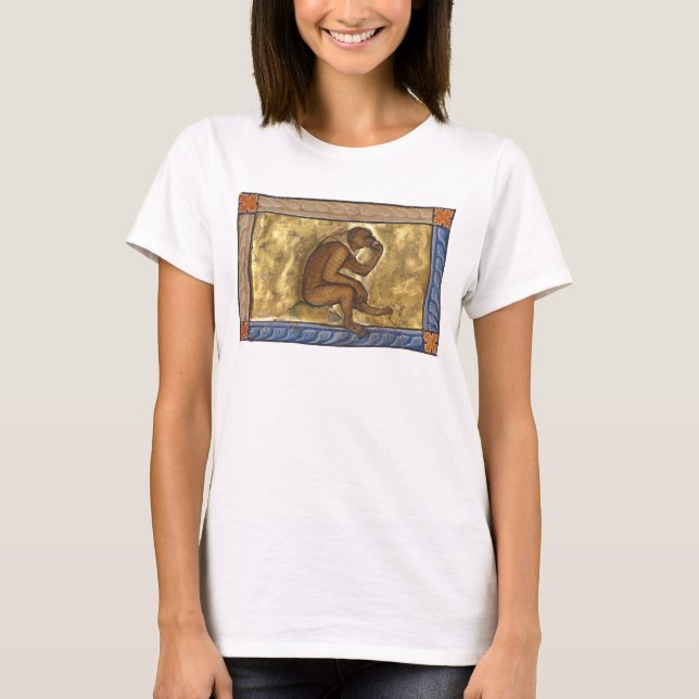 T-shirt Singe bestiaire médiéval c. 1270 (Devant)