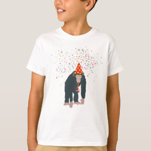 T-shirt Singe Chimpanzé Fête Animaux Fête Fête