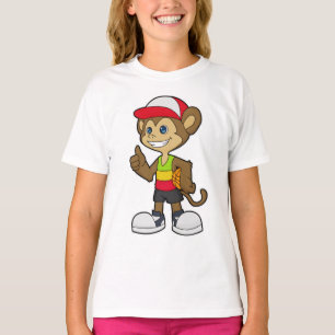 T-shirt Singe comme joueur de basket-ball avec basket-ball