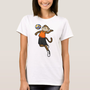 T-shirt Singe comme joueur de volleyball avec volleyball