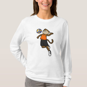 T-shirt Singe comme joueur de volleyball avec volleyball