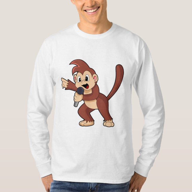 T-shirt Singe comme Singe avec Microphone.PNG (Devant)