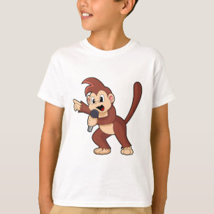 T-shirt Singe comme Singe avec Microphone.PNG